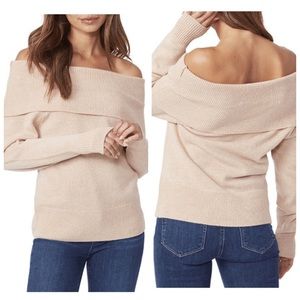 NWT Paige Izabella Off the Shoulder Camel Wool Knit Sweater - M